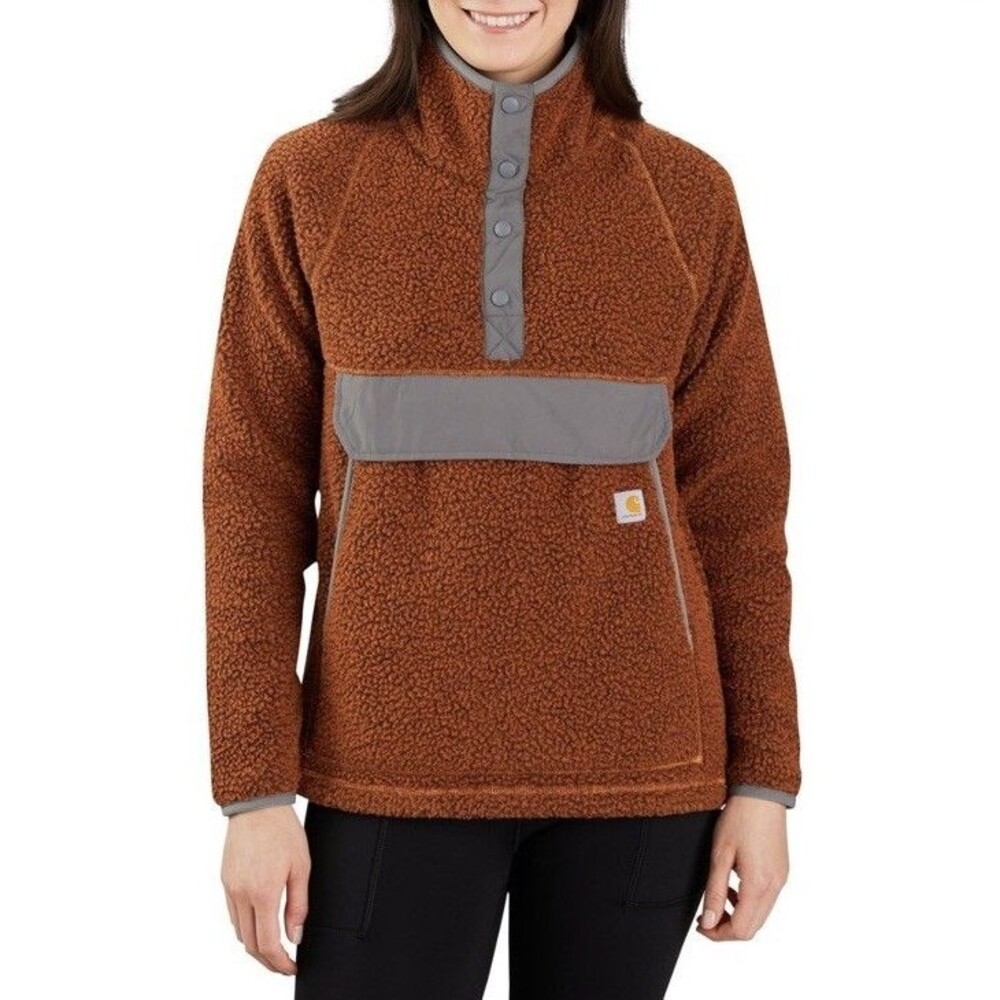 CARHARTT Snap Sherpa Fleece Pullover Womens 1X 16-18 Relaxed Outdoor 0J4991 NWT